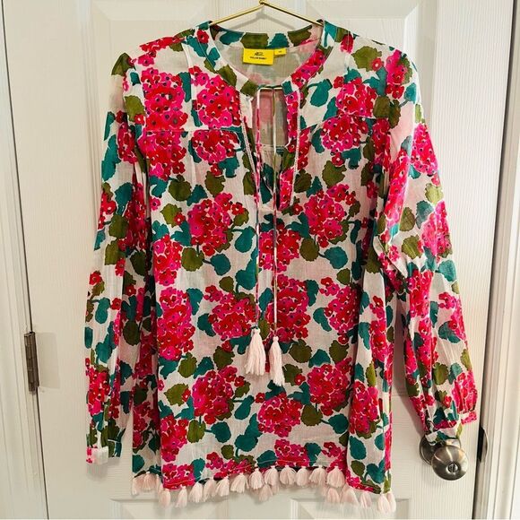 Roller Rabbit Pink and Green Floral Top - Picture 2 of 8